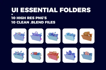 UI Essential Folders 3D Illustration Pack