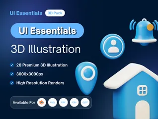 Éléments essentiels de l'interface utilisateur Pack 3D Icon