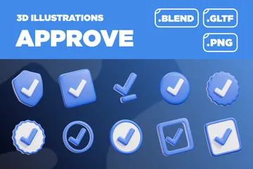UI-Genehmigung 3D Icon Pack