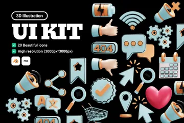 UI Kit 3D Icon Pack