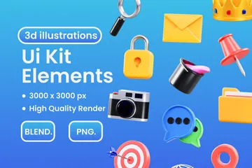 UI-Kit-Elemente 3D Icon Pack