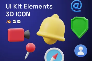 UI キットの要素 3D Iconパック
