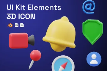 UI Kit Elements 3D Icon Pack