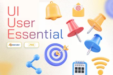 UI User Essential 3D Icon Pack
