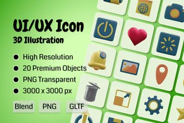 UI/UX 3D Iconパック