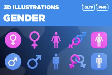 UI UX Gender 3D Icon Pack