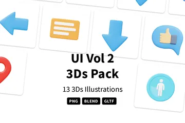 Interface utilisateur Vol 2 Pack 3D Icon