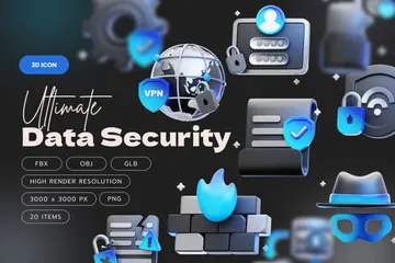 Ultimate Data Security 3D Icon Pack