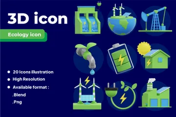 Umweltfreundlich 3D Icon Pack