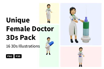 Femme médecin unique Pack 3D Illustration