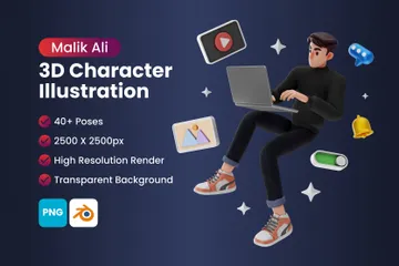 Unique Male 3D Illustration Pack