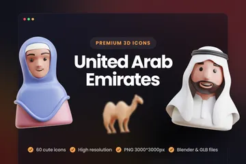 아랍 에미리트 3D Icon 팩