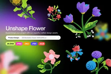 Unshape Flower 3D Icon Pack