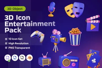 Unterhaltung 3D Icon Pack