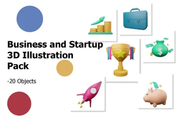 Unternehmen und Startup 3D Illustration Pack