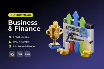 Unternehmensfinanzierung 3D Illustration Pack