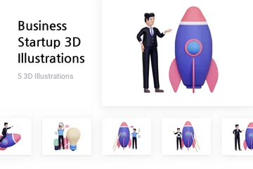 Unternehmensgründung 3D Illustration Pack
