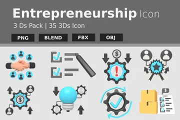 Unternehmerschaft 3D Icon Pack