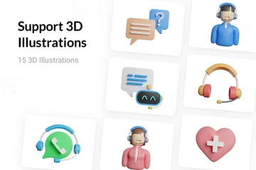 Unterstützung 3D Illustration Pack