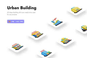 Urban Building 3D Icon Pack
