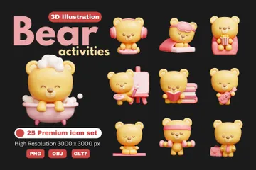 Urso Pacote de Illustration 3D