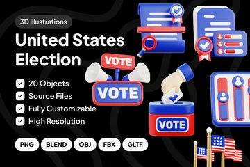 US Election 3D Icon Pack