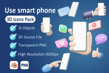 Usar teléfono inteligente Paquete de Icon 3D
