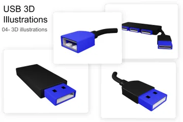 USB 3D Illustration Pack
