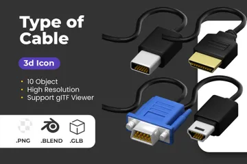 USB-Kabel 3D Icon Pack