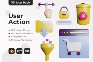 User Action 3D Icon Pack