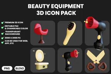 Free User Beauty Equipment 3D Icon Pack
