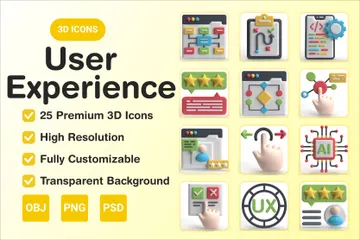 User Experience 3D Icon Pack