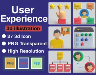User Experience 3D Icon Pack