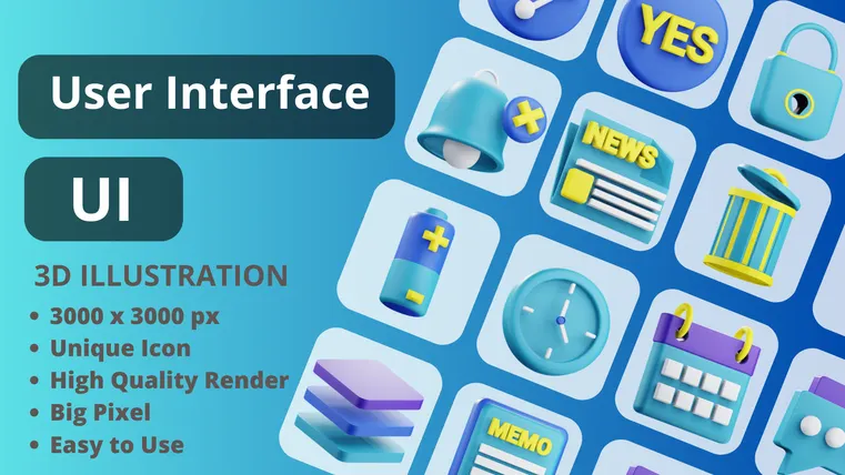 Premium User Interface 3D Illustration pack from User Interface 3D ...