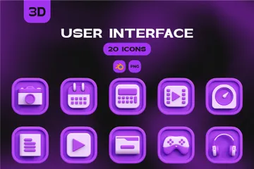 ユーザーインターフェース 3D Iconパック
