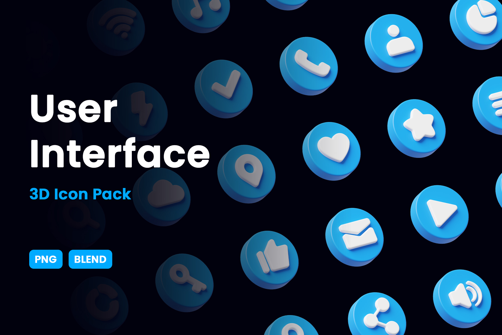User Interface 3D Icon Pack - 50 Free Download Sign & Symbols 3D Icons ...