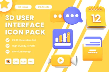 User Interface 3D Icon Pack