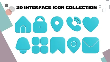ユーザーインターフェースパート1 3D Iconパック