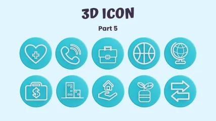 ユーザーインターフェースパート5 3D Iconパック