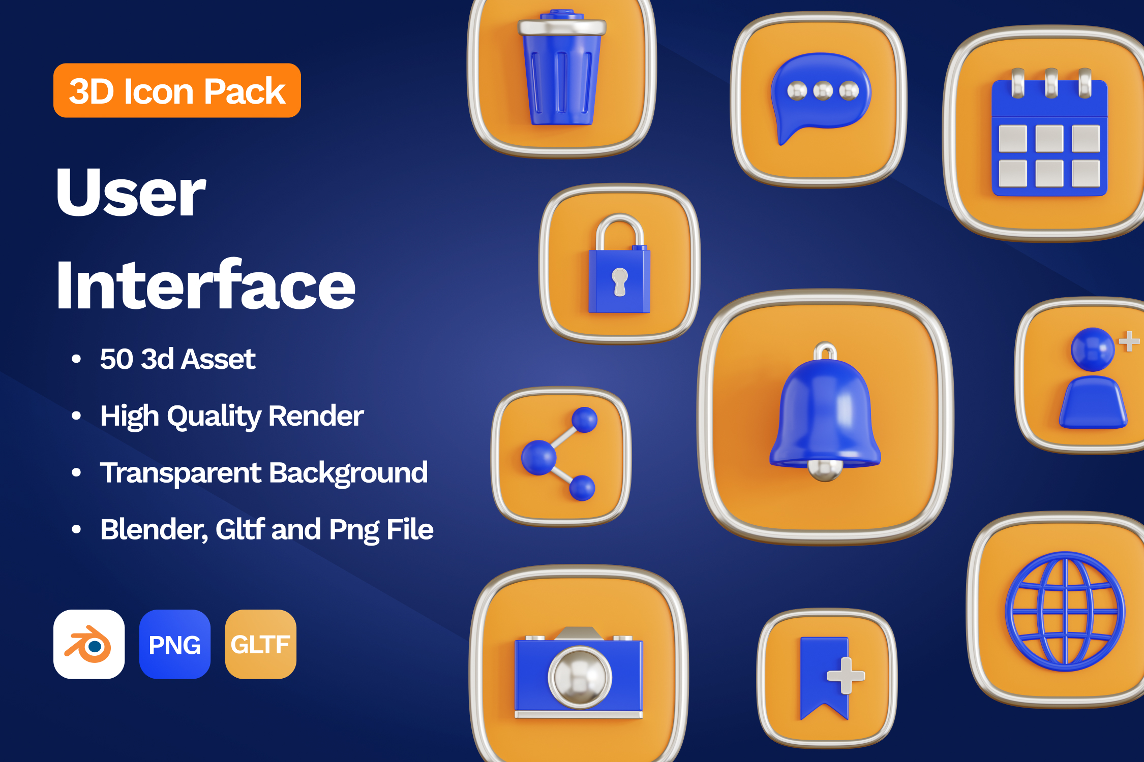 Premium User Interface V.5 3D Illustration pack from User Interface 3D ...
