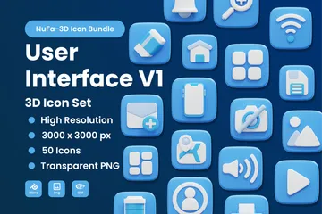 사용자 인터페이스 V1 3D Icon 팩