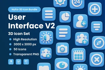 User Interface V2 3D Icon Pack