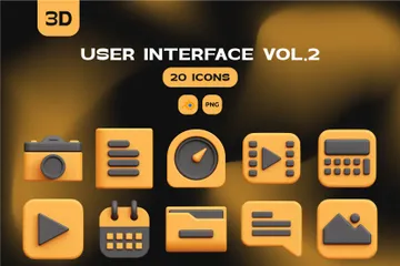 ユーザーインターフェース Vol.2 3D Iconパック