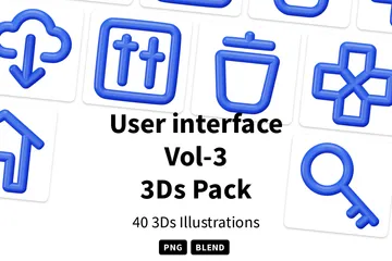 ユーザーインターフェース Vol-3 3D Iconパック