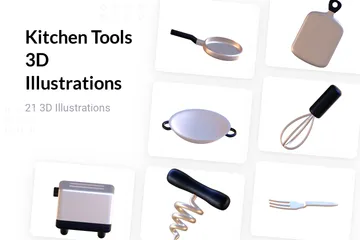 Outils de cuisine Pack 3D Illustration