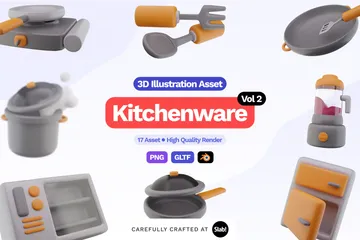Ustensiles de cuisine Pack 3D Icon