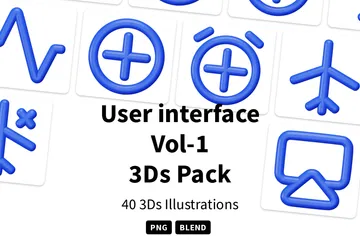 Interface do usuário Vol-1 Pacote de Icon 3D