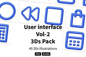 Interfaz de usuario Vol-2 Paquete de Icon 3D
