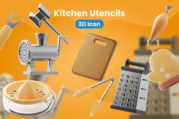 Utensilios de cocina para el hogar Paquete de Icon 3D