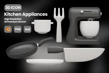 Utensílios de cozinha Pacote de Icon 3D